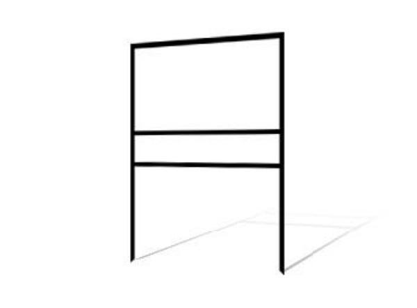 Picture of 24"h x 36"w Metal Frame - 1 rider (Black)
