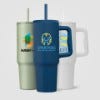 Picture of Polar Pro - 40 oz. Double-Wall Recycled Stainless Steel Tumbler with Straw