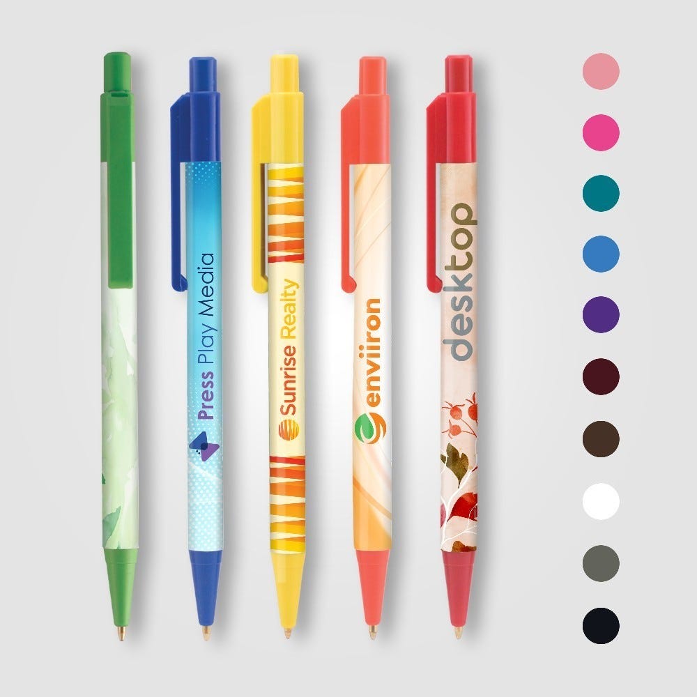 Colorama+ Pen with full-color barrel and blue trim